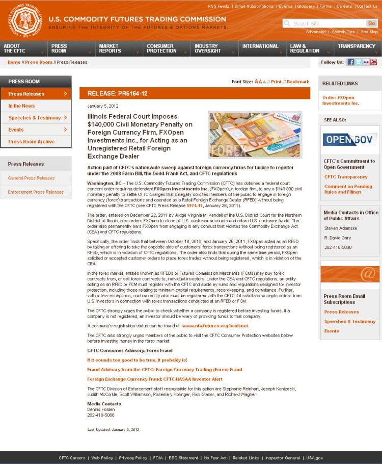 CFTC Press Release_2012-01-05_FXOpen fined